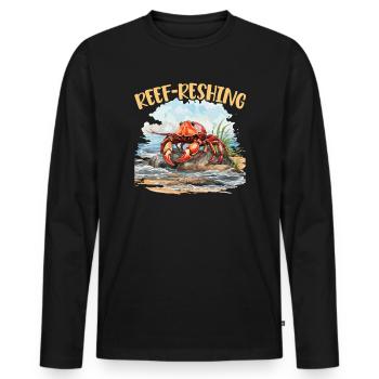 Süsser Einsiedlerkrebs Krabbe Krustentiere - Männer Premium Bio Langarmshirt - Schwarz - Vorne - Nico (187cm)