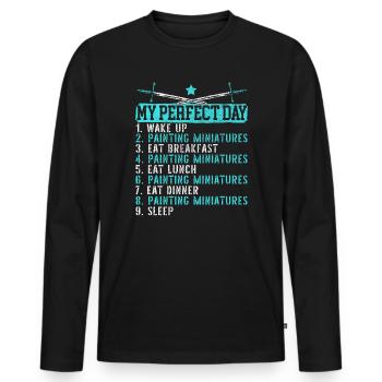 Peinture Miniature Miniaturiste Miniaturiste Chevalier Miniaturiste - T-shirt manches longues Premium bio Homme - noir - Devant - Nico (187cm)