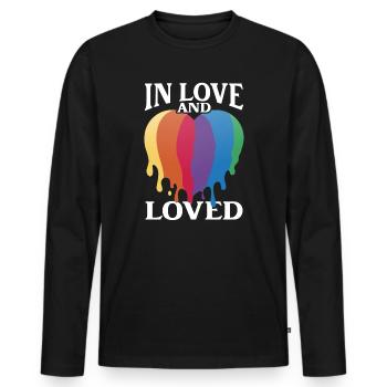 Valentine's Day Gift Wife Girlfriend February 14 - Men's Premium Organic Long Sleeve Shirt - black - Front - Nico (187cm)
