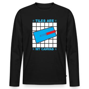 Profession Meilleure idée cadeau carreleur - T-shirt manches longues Premium bio Homme - noir - Devant - Nico (187cm)