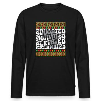 Black History Month Black Pride Educator Teacher - Men's Premium Organic Long Sleeve Shirt - black - Front - Nico (187cm)