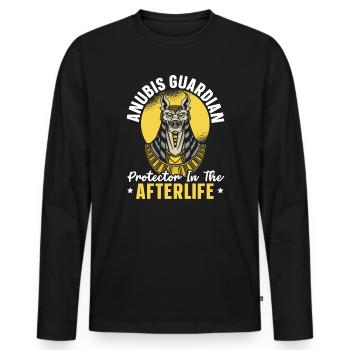 Anubis Egyptian God Mythology Egypt Pharaoh - Men's Premium Organic Long Sleeve Shirt - black - Front - Nico (187cm)