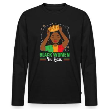 Black History Black Pride Attorney at Law - Men's Premium Organic Long Sleeve Shirt - black - Front - Nico (187cm)