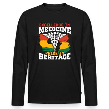 Black History African American Doctor Doctor - Men's Premium Organic Long Sleeve Shirt - black - Front - Nico (187cm)