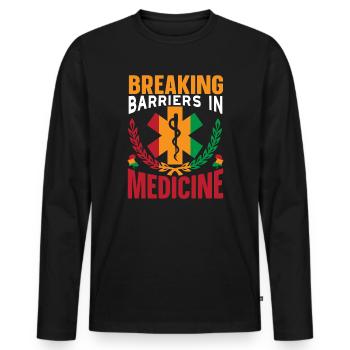 black story african american doctor doctor - Men's Premium Organic Long Sleeve Shirt - black - Front - Nico (187cm)