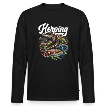 Herpetology Reptile Lovers Snakes Lizards - Men's Premium Organic Long Sleeve Shirt - black - Front - Nico (187cm)