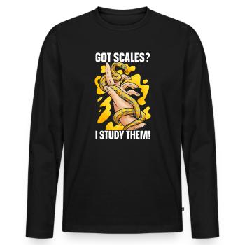 Herpetology Reptile Lovers Snakes Lizards - Men's Premium Organic Long Sleeve Shirt - black - Front - Nico (187cm)