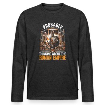 Gladiateur Empire romain Rome antique - T-shirt manches longues Premium bio Homme - anthracite chiné - Devant - Nico (187cm)