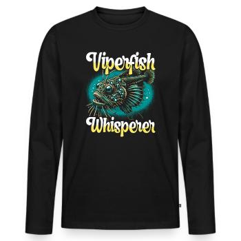 Effrayant, Mer profonde, Vipère, Pêcheur, Biologiste marin - T-shirt manches longues Premium bio Homme - noir - Devant - Nico (187cm)