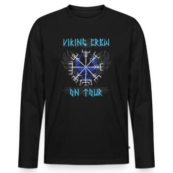 Funny Viking Saying Norse Mythology - Men's Premium Organic Long Sleeve Shirt - black - Front - Nico (187cm)
