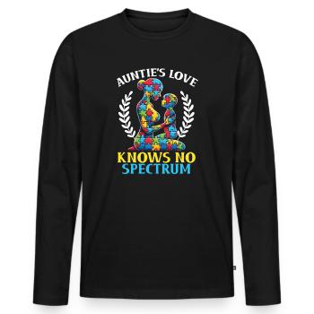 Tante Autisme Meilleure Tante De Tous Les Temps - T-shirt manches longues Premium bio Homme - noir - Devant - Nico (187cm)