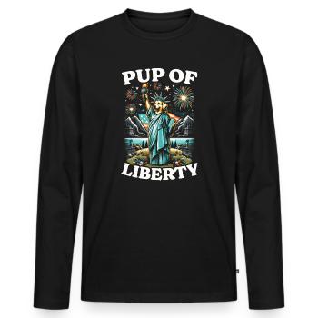 4 juillet Chien Patriotique 4 juillet États-Unis - T-shirt manches longues Premium bio Homme - noir - Devant - Nico (187cm)
