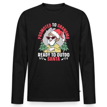 Befördert Zur Oma Großmutter - Männer Premium Bio Langarmshirt - Schwarz - Vorne - Nico (187cm)