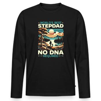 Vatertag, Stiefvater, Vaterschaft, Bester Vater - Männer Premium Bio Langarmshirt - Schwarz - Vorne - Nico (187cm)