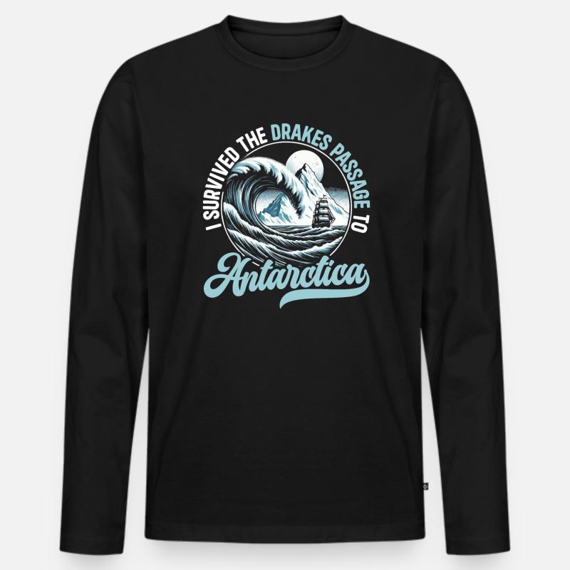 Drakestraße-antarktis-expedition - Männer Premium Bio Langarmshirt - Schwarz