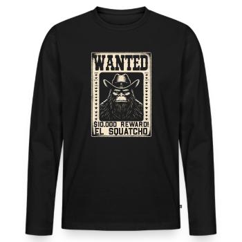 Amant du Bigfoot de l’Ouest Sasquatch Yéti - T-shirt manches longues Premium bio Homme - noir - Devant - Nico (187cm)