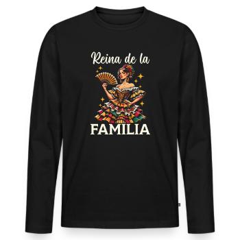 Fête des Mères Racines espagnoles Maman Maternité - T-shirt manches longues Premium bio Homme - noir - Devant - Nico (187cm)