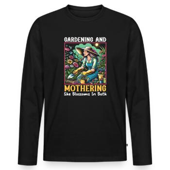 Mother's Day, Plant Lover, Mom, Maternity - Men's Premium Organic Long Sleeve Shirt - black - Front - Nico (187cm)