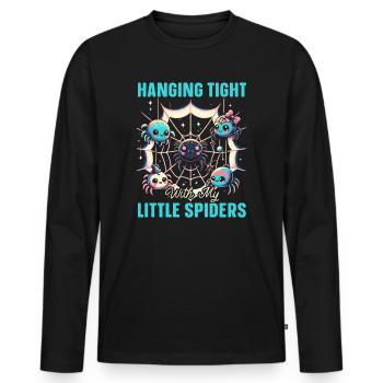 Father's Day Spider Lover Fatherhood Best Dad - Men's Premium Organic Long Sleeve Shirt - black - Front - Nico (187cm)
