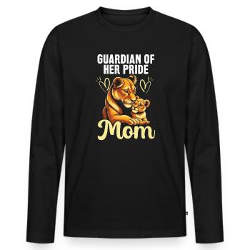 Mother's Day Lion Lover Best Mom - Men's Premium Organic Long Sleeve Shirt - black - Front - Nico (187cm)