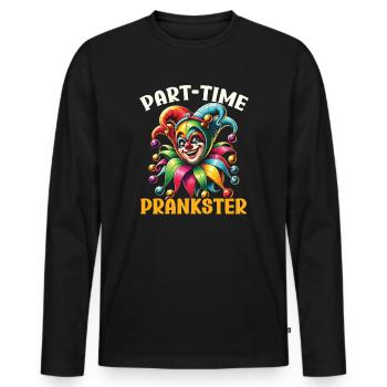 Poisson d’avril 1er avril Blague Clown - T-shirt manches longues Premium bio Homme - noir - Devant - Nico (187cm)