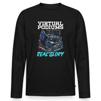 Sim Racing Sirm Racer Rennsimulation Simracing - Männer Premium Bio Langarmshirt - Schwarz - Vorne - Nico (187cm)