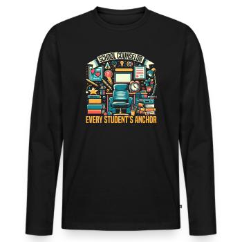 School Counselor Job Work Career Counseling - Men's Premium Organic Long Sleeve Shirt - black - Front - Nico (187cm)