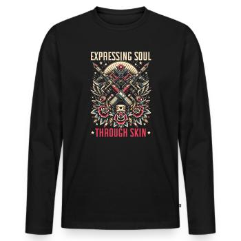 Tattoo Artist Tattooed, I Love Tattoos With - Men's Premium Organic Long Sleeve Shirt - black - Front - Nico (187cm)