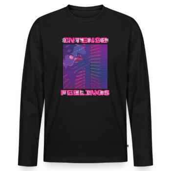 80er Retro Vaporwave Ästhetik Intense Feelings - Männer Premium Bio Langarmshirt - Schwarz - Vorne - Nico (187cm)