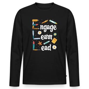 Ell-lehrer, Der Englischlerner Unterrichtet - Männer Premium Bio Langarmshirt - Schwarz - Vorne - Nico (187cm)