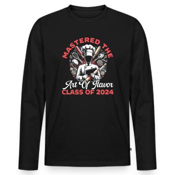 Cooking class at the end of the cooking-cooking class by - Men's Premium Organic Long Sleeve Shirt - black - Front - Nico (187cm)