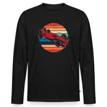 Passionné de course, amateur de course automobile, coureur automobile - T-shirt manches longues Premium bio Homme - noir - Devant - Nico (187cm)