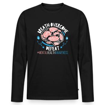 Mental Health Awareness - Men's Premium Organic Long Sleeve Shirt - black - Front - Nico (187cm)
