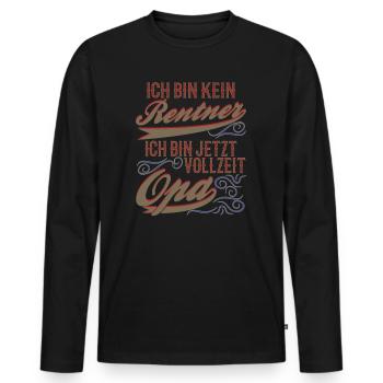Rente Rentner Opa - Männer Premium Bio Langarmshirt - Schwarz - Vorne - Nico (187cm)