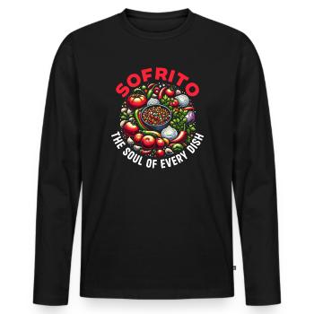 Sofrito Foodie, foodie de la cuisine espagnole - T-shirt manches longues Premium bio Homme - noir - Devant - Nico (187cm)