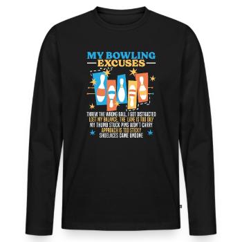 Lustige Bowlingkugel-bowlingbahn-splinte Sport - Männer Premium Bio Langarmshirt - Schwarz - Vorne - Nico (187cm)