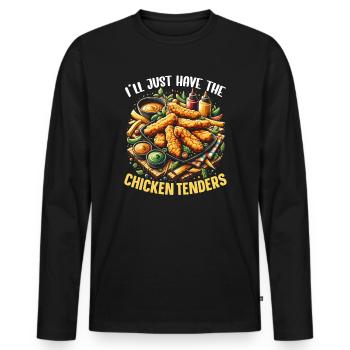 Filets de poulet Foodie Fast Food Lover Poulet - T-shirt manches longues Premium bio Homme - noir - Devant - Nico (187cm)