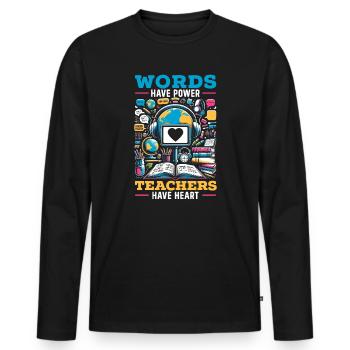 Ell-lehrer, Der Englischlerner Unterrichtet - Männer Premium Bio Langarmshirt - Schwarz - Vorne - Nico (187cm)