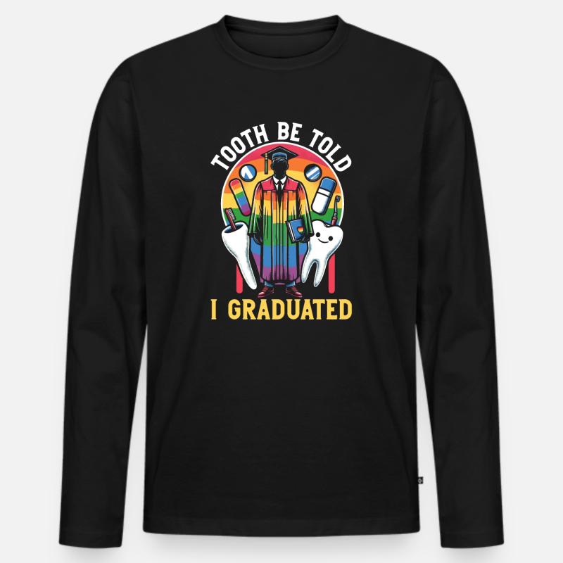Zahnarzt-abschluss, Zahnmedizinischer - Männer Premium Bio Langarmshirt - Schwarz