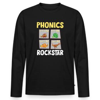Conscience phonétique, compréhension écrite phonique - T-shirt manches longues Premium bio Homme - noir - Devant - Nico (187cm)