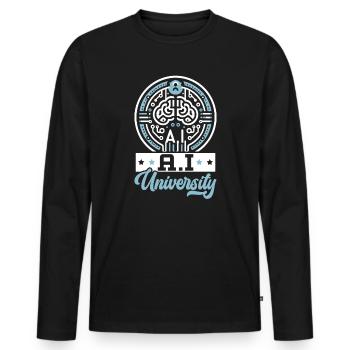 Intelligence artificielle AI Technology Machine - T-shirt manches longues Premium bio Homme - noir - Devant - Nico (187cm)
