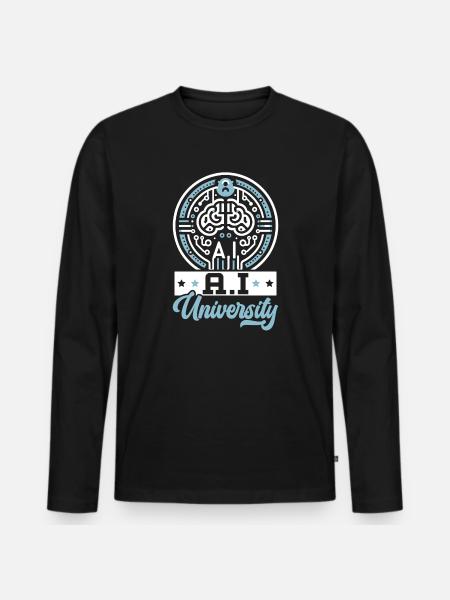 Artificial Intelligence AI Technology Machine - Men's Premium Organic Long Sleeve Shirt - black