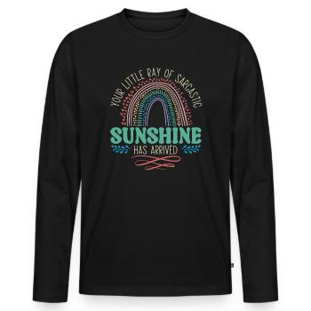 Ihr Kleiner Sarkastischer Sonnenstrahl Ist Da - Männer Premium Bio Langarmshirt - Schwarz - Vorne - Nico (187cm)