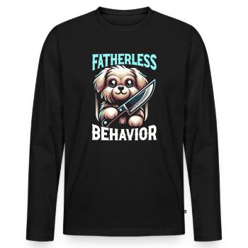 Funny dog humor sarcasm dog lover - Men's Premium Organic Long Sleeve Shirt - black - Front - Nico (187cm)
