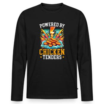 Amateur de fast-food au poulet Hähnchen - T-shirt manches longues Premium bio Homme - noir - Devant - Nico (187cm)