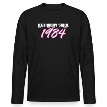 40th Birthday Legendary Since 1984 vintage - Men's Premium Organic Long Sleeve Shirt - black - Front - Nico (187cm)