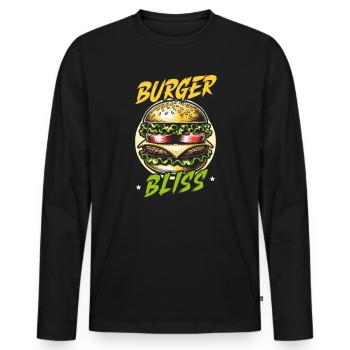 hamburger-fast-food-burger-lover-foodie - Men's Premium Organic Long Sleeve Shirt - black - Front - Nico (187cm)