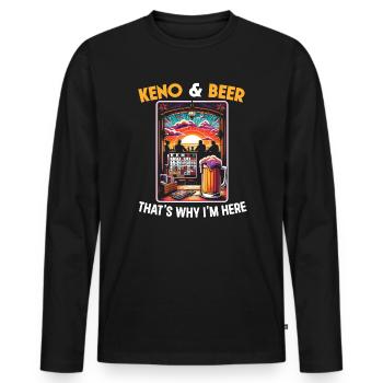 Keno Gambling Casino Game Lover Joueurs de loterie - T-shirt manches longues Premium bio Homme - noir - Devant - Nico (187cm)