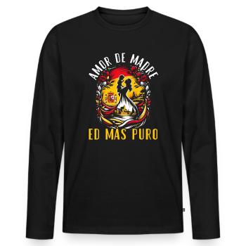 Fête des mères avec des racines espagnoles, maman, meilleur - T-shirt manches longues Premium bio Homme - noir - Devant - Nico (187cm)