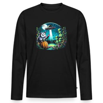 Lustige Opossum-wildtier-tierliebhaber-müllkatze - Männer Premium Bio Langarmshirt - Schwarz - Vorne - Nico (187cm)